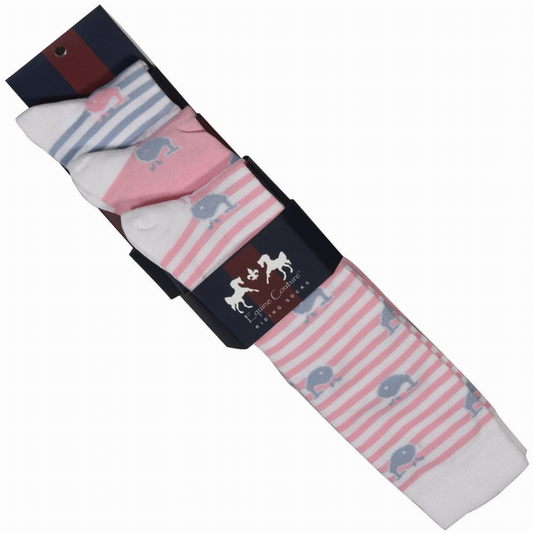 Equine Couture Ladies Whales Bamboo Knee Hi Socks - 3 Pack