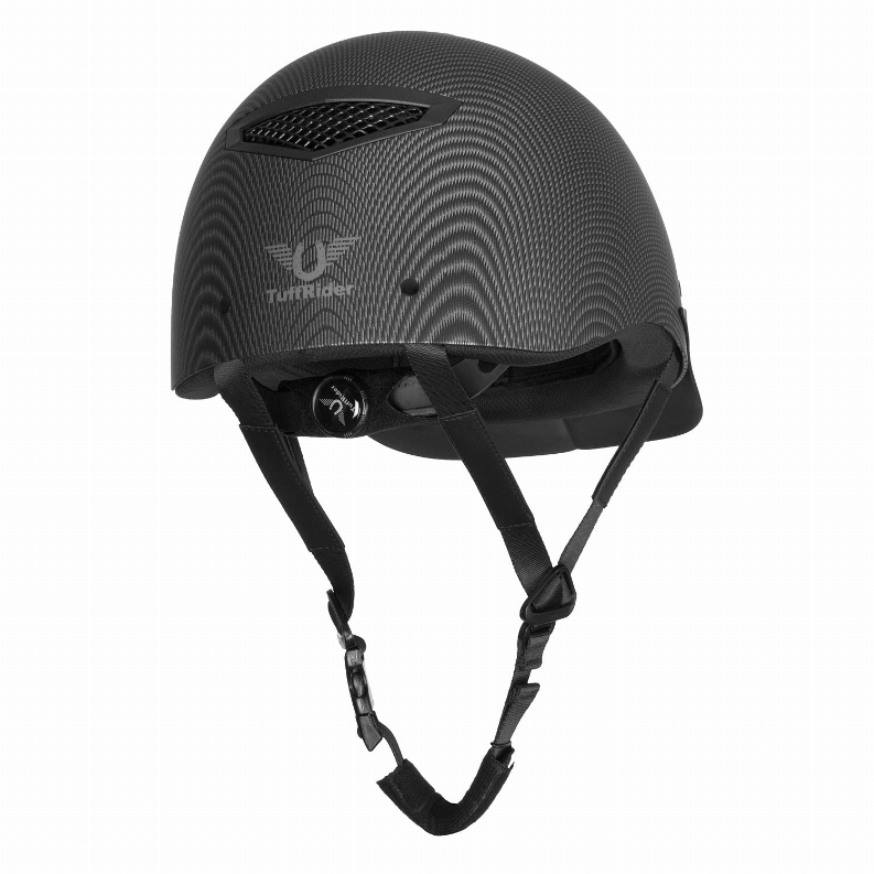 TuffRider Carbon Fiber Shell Helmet| Schooling Protective Head Gear for Equestrian Riders - SEI Certified, Tough and Durable - Black